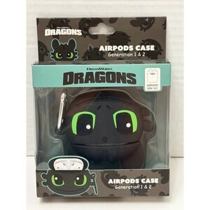 DreamWorks Dragons Toothless AirPods‎ Case Gen 1 & 2 Silicone Cover Night Fury